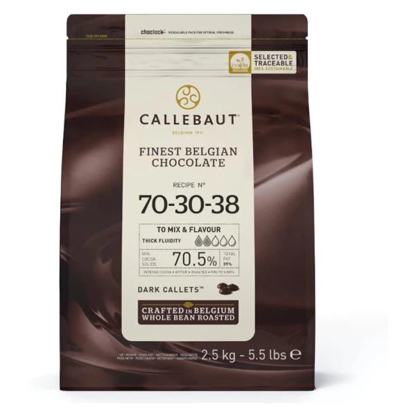 Callebaut Finest Belgian Chocolate - Dark Callets 2.5kg 70.5% Cocoa photo 1