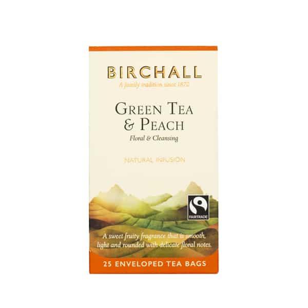 Birchall Enveloped Tea Bags - Green Tea & Peach 1 x 25