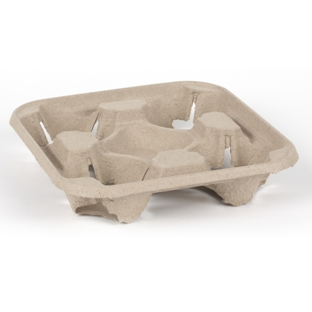 Compostable Cup carry tray - 4 cup (1x90) photo 1