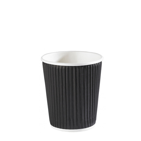 Disposable Black Ripple Cup 8oz