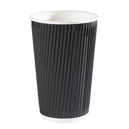 Disposable Black Ripple Cup 16oz photo 1