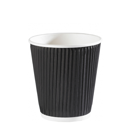 Disposable Black Ripple Cup 12oz