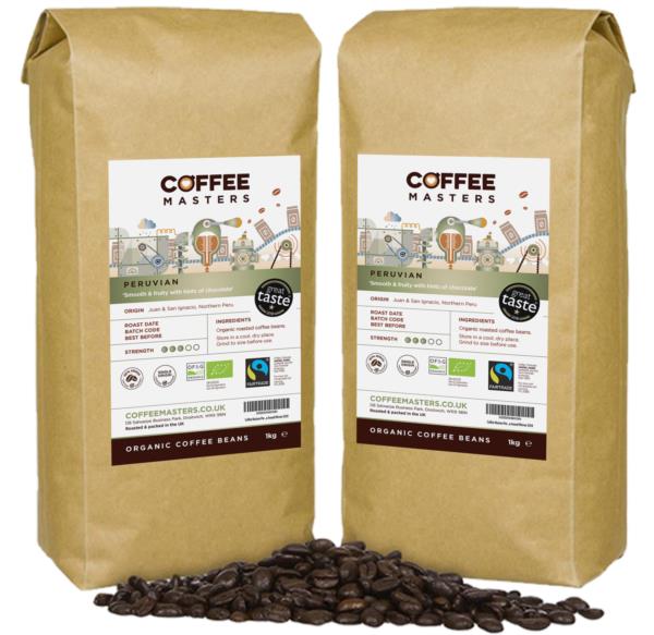Coffee Masters - Peruvian Organic Fairtrade Coffee Beans (2x1kg) photo 1