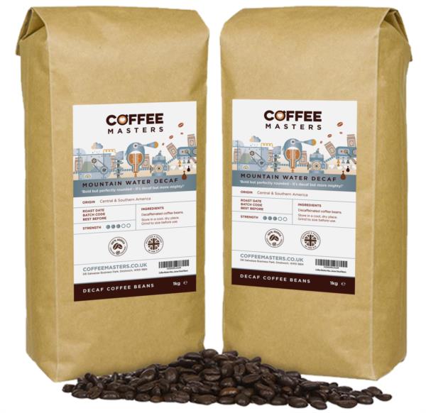 Coffee Masters - Mountain Water Decaffeinated Coffee Beans (2x1kg)
