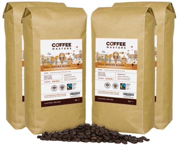 Coffee Masters - Full Bodied Blend Fairtrade Coffee Beans (4x1kg) photo 1