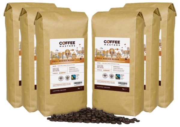 Coffee Masters - Full Bodied Blend Fairtrade Coffee Beans (6x1kg) photo 1