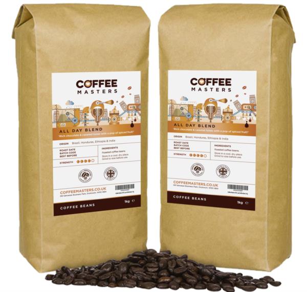 Coffee Masters - All Day Blend Coffee Beans (2x1kg) photo 1