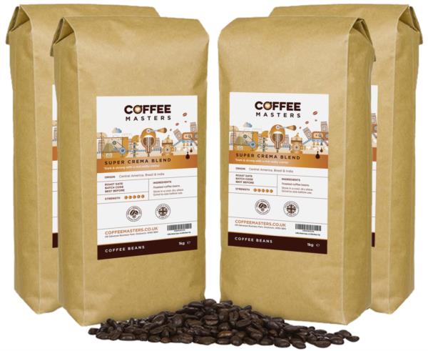 Coffee Masters - Super Crema Blend Coffee Beans (4x1kg) photo 1