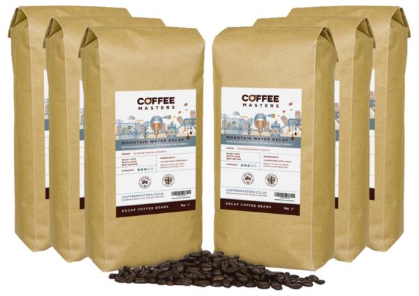 Coffee Masters - Mountain Water Decaffeinated Coffee Beans (6x1kg) photo 1
