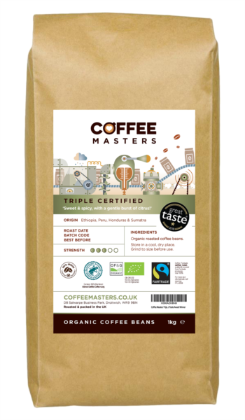 Coffee Masters - Triple Certified Organic Blend Coffee Beans (1x1kg) photo 1