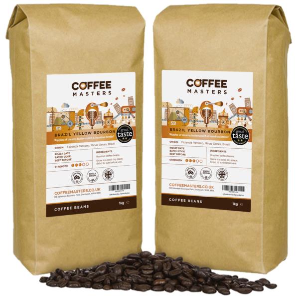 Coffee Masters - Brazil Yellow Bourbon Coffee Beans (2x1kg) photo 1