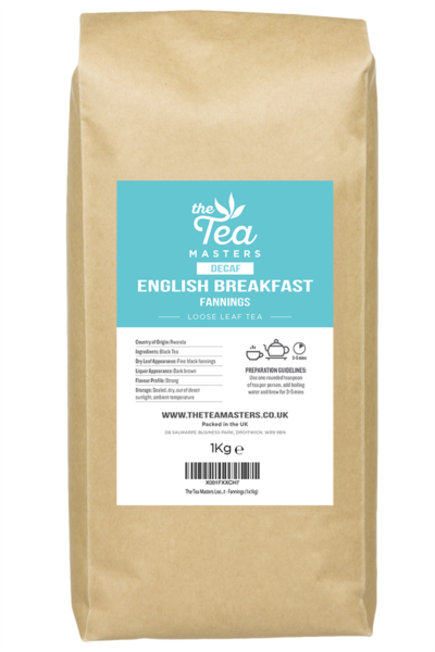 The Tea Masters Loose Leaf Tea - Decaf English Breakfast - Fannings