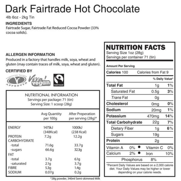 Zuma Hot Chocolate - Dark - Fairtrade (1x2kg) photo 2