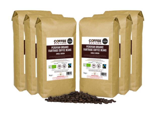 Coffee Masters - Peruvian Organic Fairtrade Coffee Beans (6x1kg)