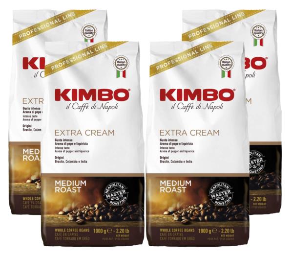 Kimbo Extra Cream Premium Italian Espresso Beans (4x1kg)