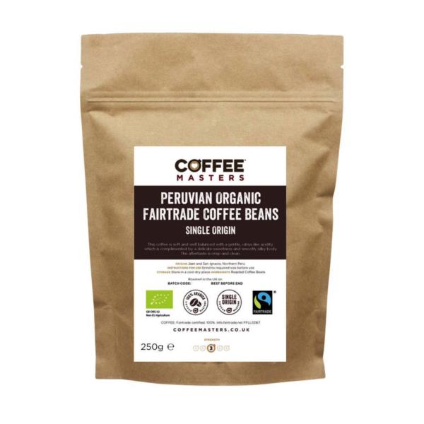 Coffee Masters - Peruvian Organic Fairtrade Coffee Beans (1x250g)