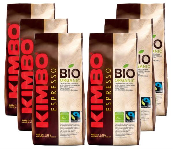 Kimbo Fairtrade Organic Bio Beans (6x1kg)