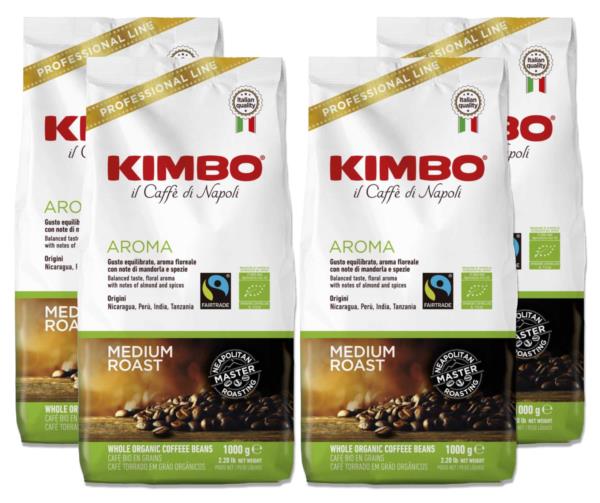 Kimbo Fairtrade Organic Bio Beans (4x1kg)