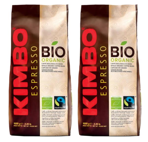 Kimbo Fairtrade Organic Bio Beans (2x1kg)