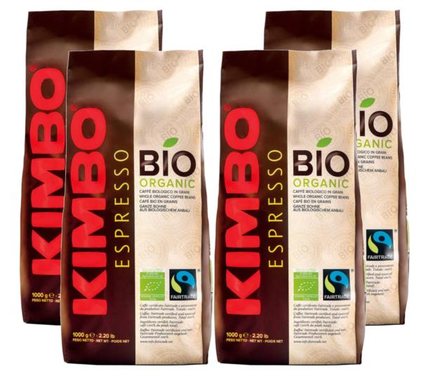 Kimbo Fairtrade Organic Bio Beans (4x1kg) photo 1