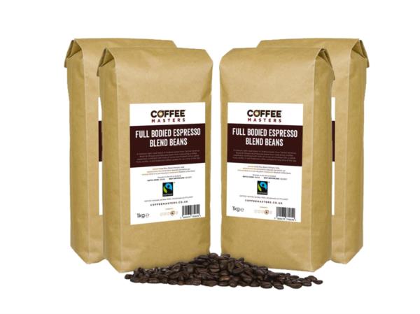 Coffee Masters - Full Bodied Blend Fairtrade Coffee Beans (4x1kg)