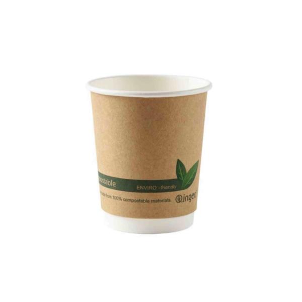 Compostable Double Wall Brown Kraft Cup 8oz (500)