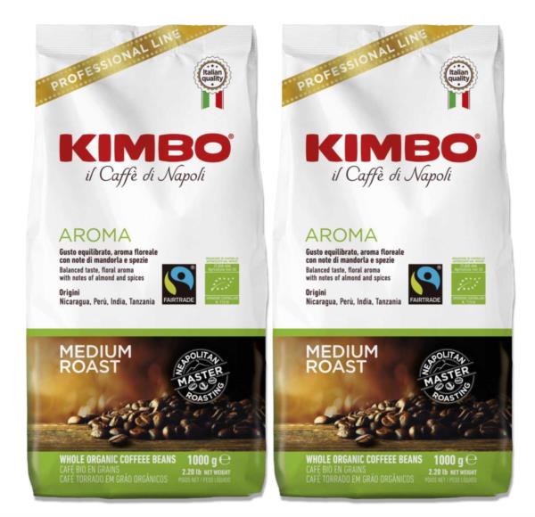 Kimbo Fairtrade Organic Bio Beans (2x1kg)